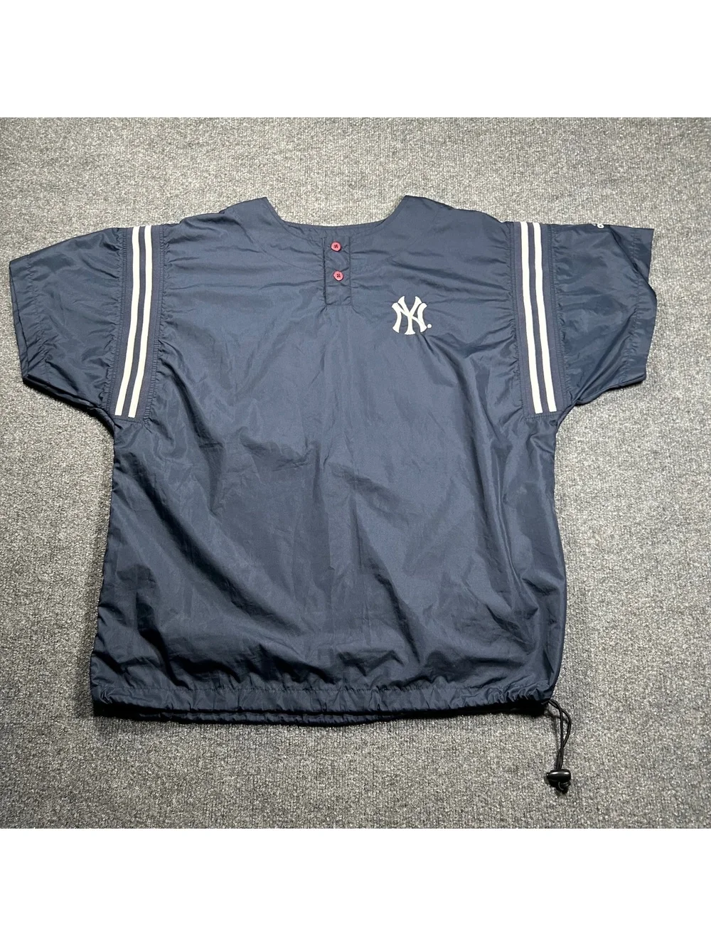 Adidas New York Yankees Navy Blue Pullover Windbreaker Jacket Size L